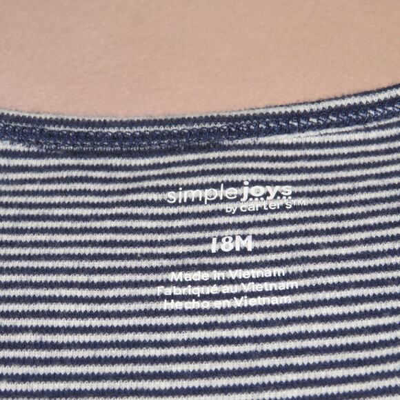 Simple Joys by Carter’s Blue Striped Sleeveless Baby Romper - Picture 5 of 7